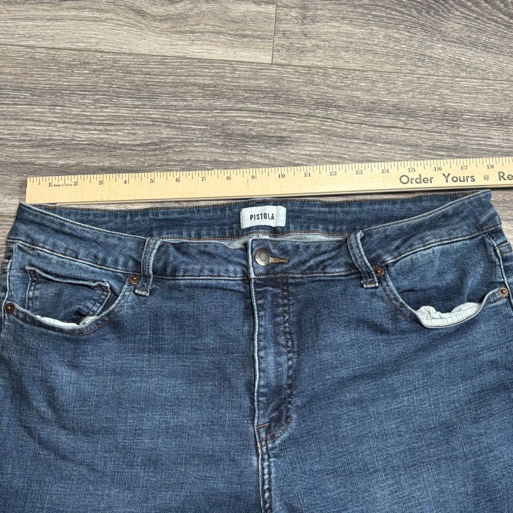 Pistols Arielle Skinny Jeans Medium Wash Moody Blue Ankle Mid Rise 18W 0362 - Picture 6 of 10